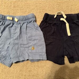 Baby Gap 2T Cotton Drawstring Shorts - Navy and Light Blue